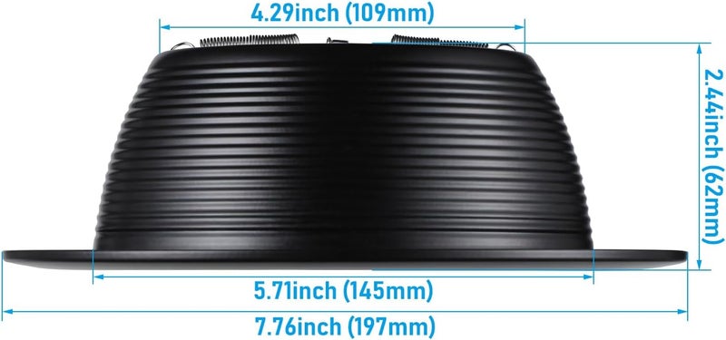 TORCHSTAR 6 Inch Recessed Light Black Baffle Trim with Detachable Ring, Full Metal, Ceiling Can Light Trim for 6 Inch Can, Fit Halo/Juno Remodel Recessed Housing, Pack of 6 - Image 2